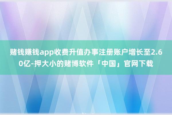 赌钱赚钱app收费升值办事注册账户增长至2.60亿-押大小的赌博软件「中国」官网下载